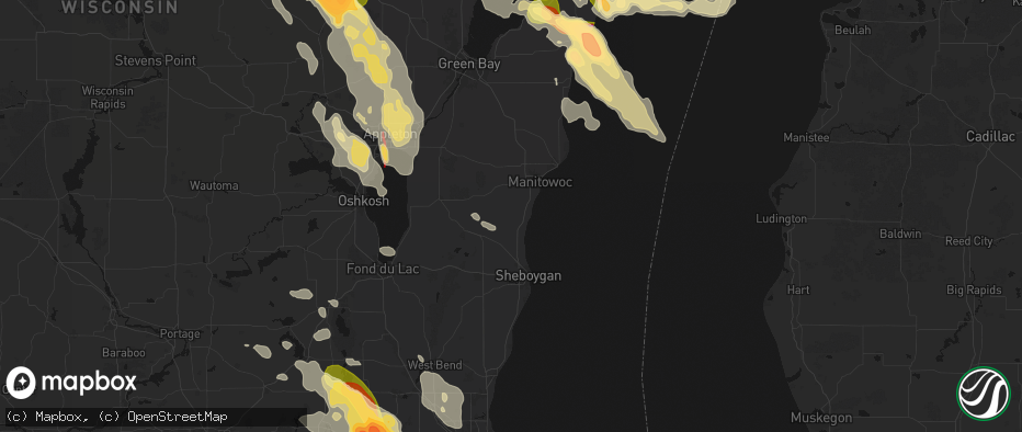 Hail map in Newton, WI on July 27, 2026