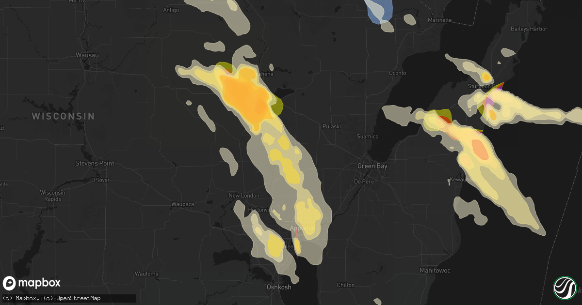 Hail map in Nichols, WI on July 27, 2026