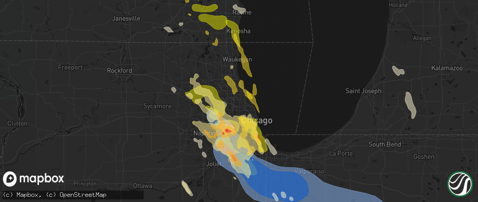 Hail map in Niles, IL on July 27, 2026