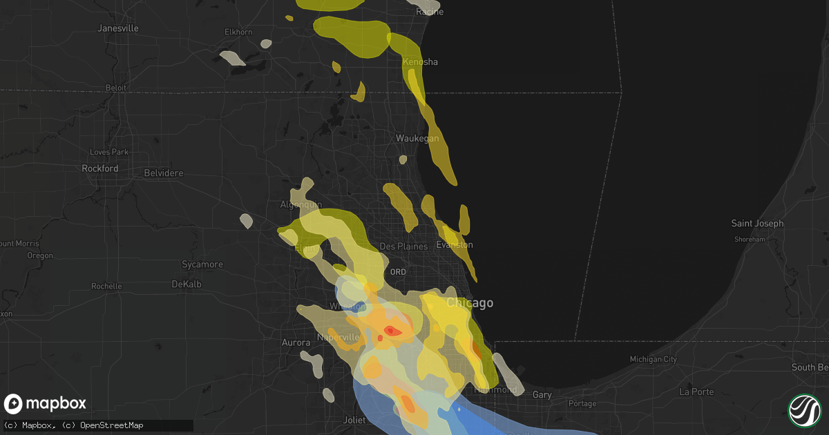 Hail map in Northbrook, IL on July 27, 2026
