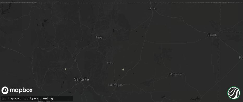 Hail map in Ocate, NM on July 27, 2026