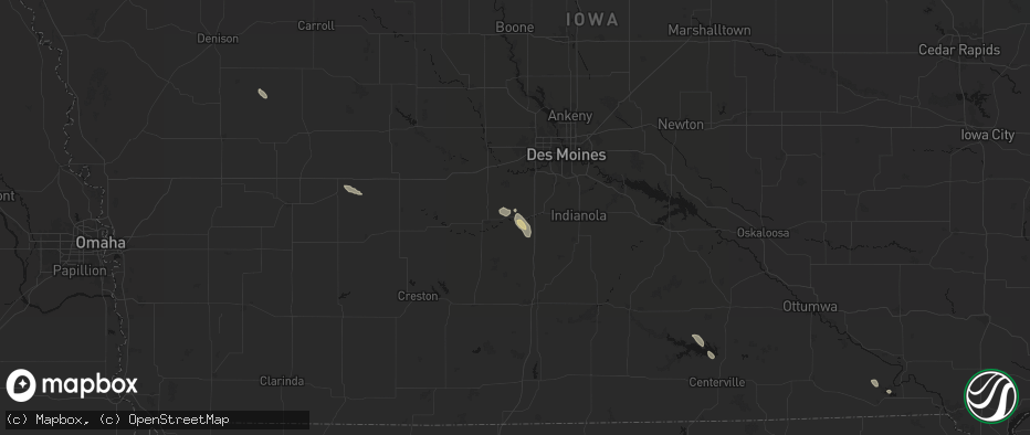 Hail map in Patterson, IA on July 27, 2026