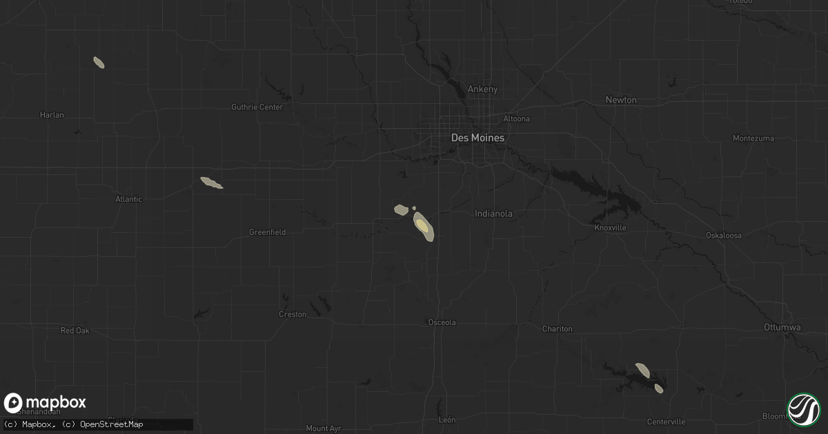 Hail map in Patterson, IA on July 27, 2026