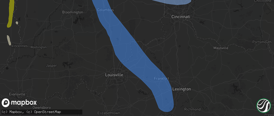 Hail map in Pendleton, KY on July 27, 2026