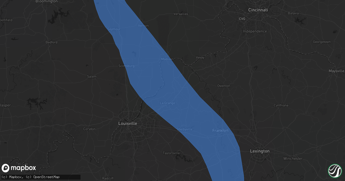 Hail map in Pendleton, KY on July 27, 2026