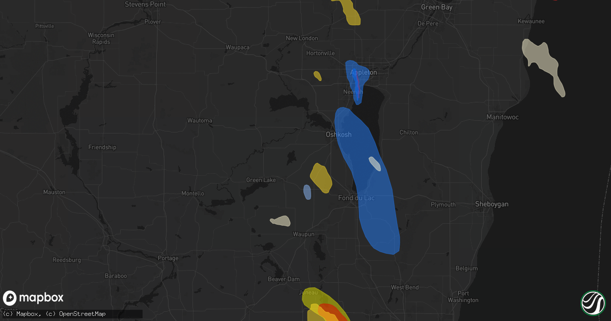 Hail map in Pickett, WI on July 27, 2026
