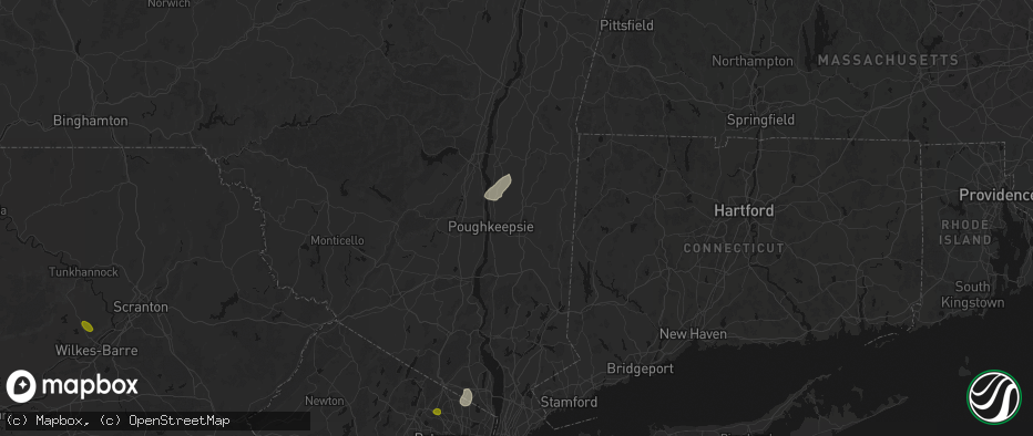 Hail map in Pleasant Valley, NY on July 27, 2026