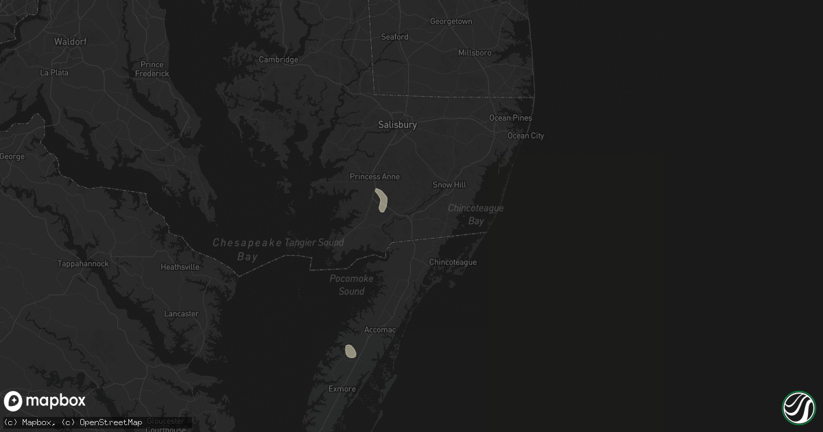 Hail map in Pocomoke City, MD on July 27, 2026