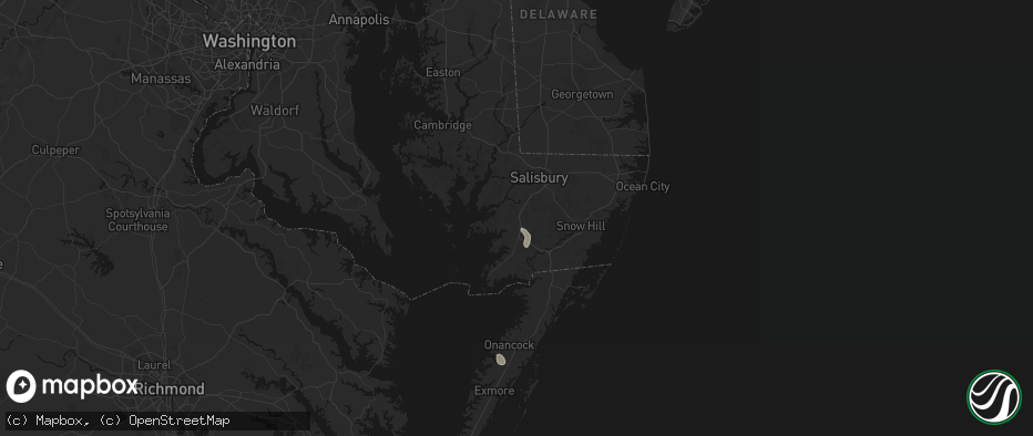 Hail map in Princess Anne, MD on July 27, 2026
