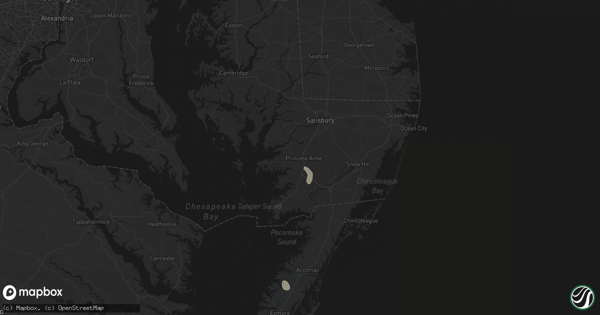 Hail map in Princess Anne, MD on July 27, 2026