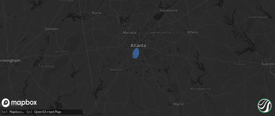 Hail map in Riverdale, GA on July 27, 2026