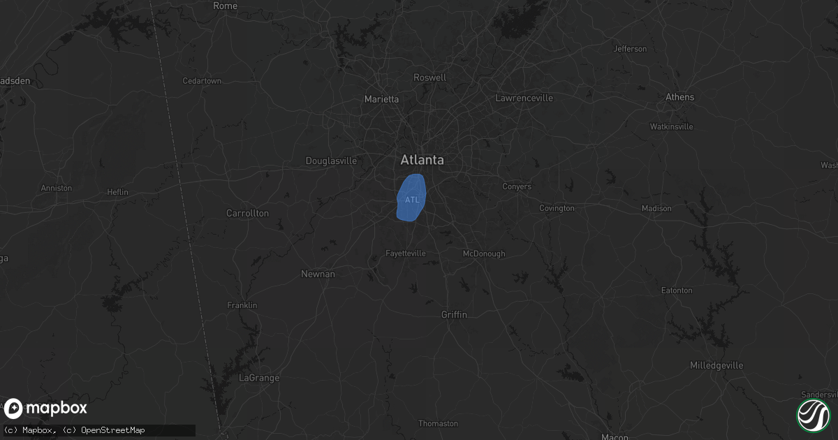 Hail map in Riverdale, GA on July 27, 2026