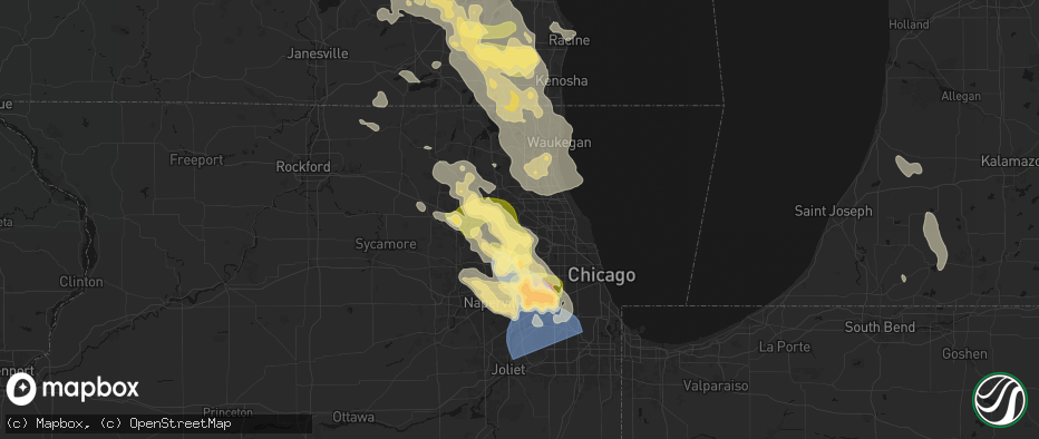 Hail map in Rolling Meadows, IL on July 27, 2026