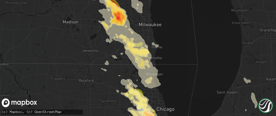 Hail map in Salem, WI on July 27, 2026