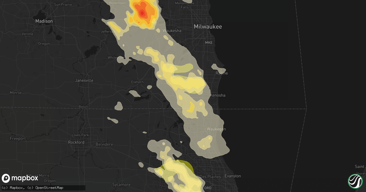 Hail map in Salem, WI on July 27, 2026