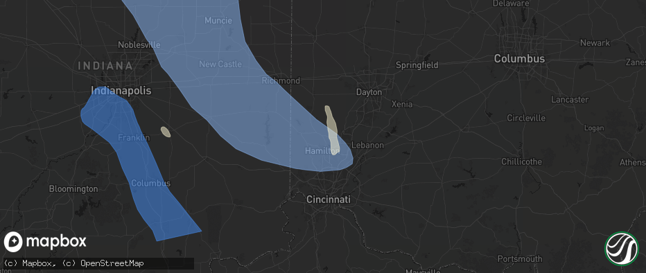 Hail map in Seven Mile, OH on July 27, 2026