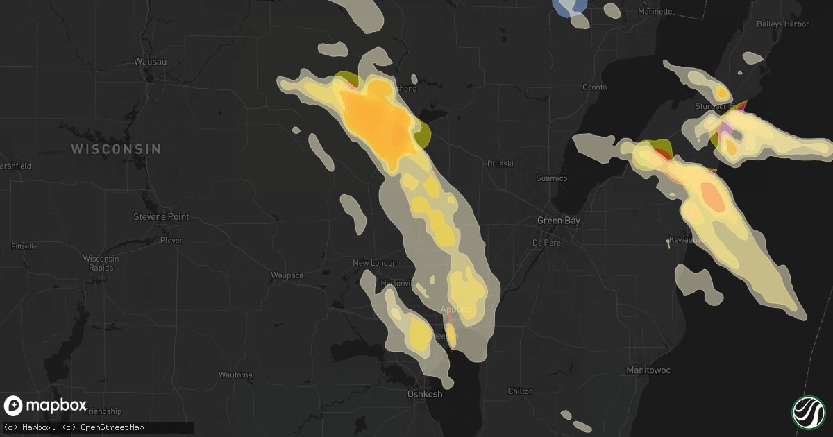 Hail map in Shiocton, WI on July 27, 2026