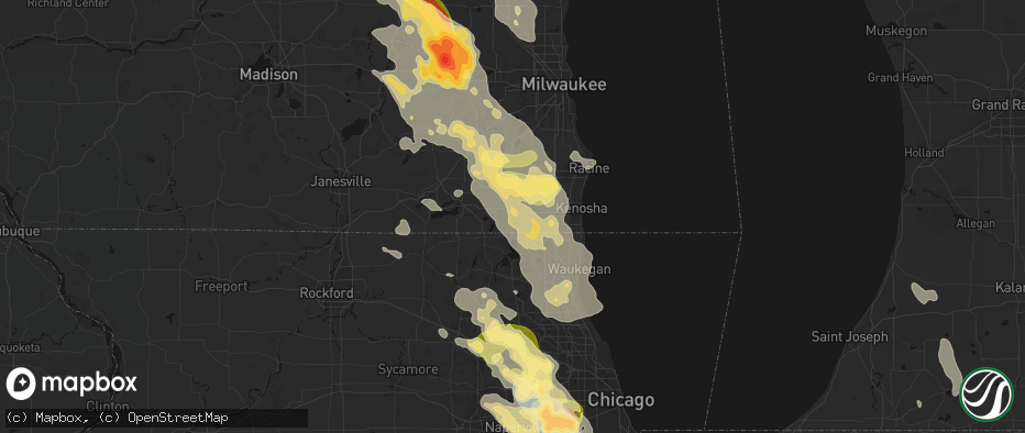 Hail map in Silver Lake, WI on July 27, 2026