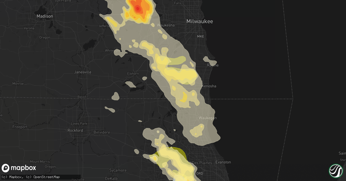 Hail map in Silver Lake, WI on July 27, 2026