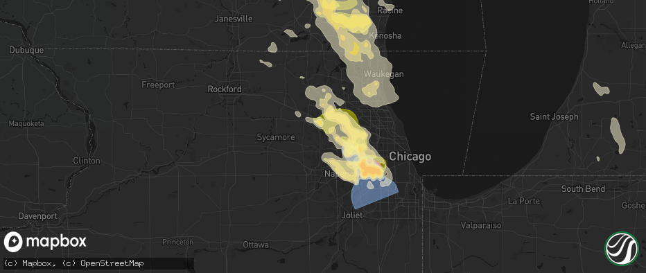 Hail map in South Elgin, IL on July 27, 2026