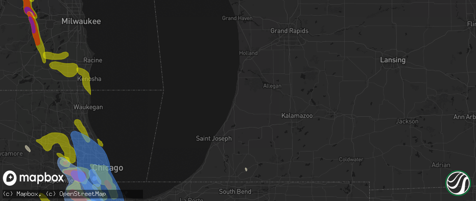 Hail map in South Haven, MI on July 27, 2026