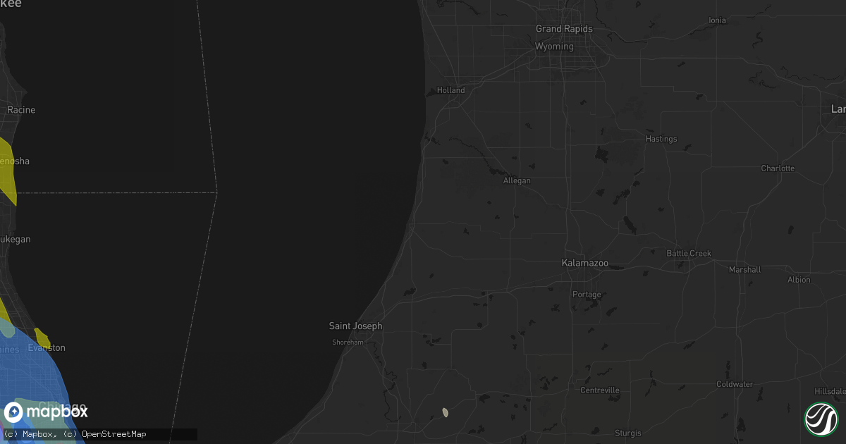 Hail map in South Haven, MI on July 27, 2026