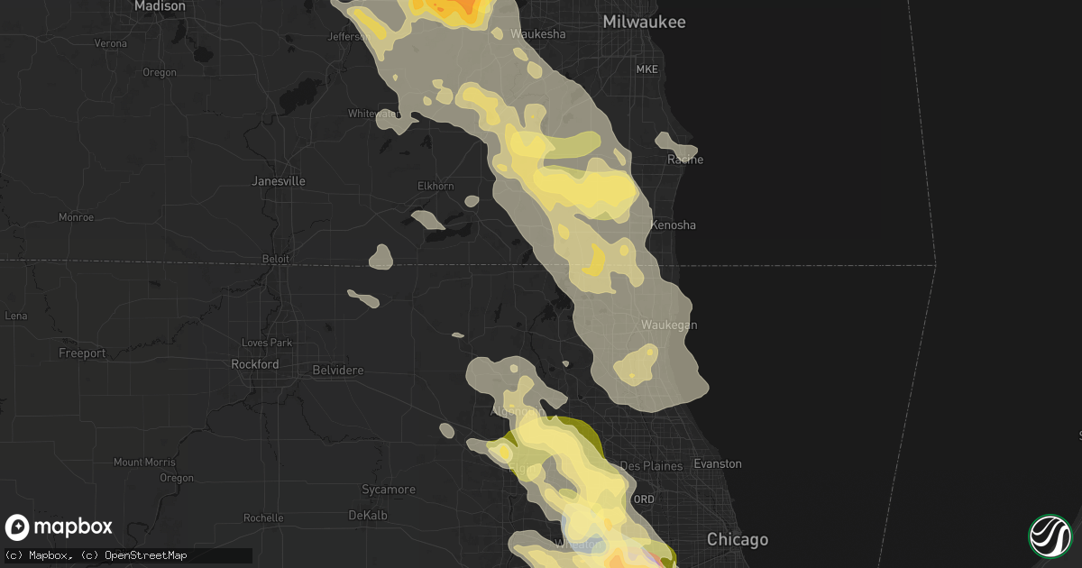 Hail map in Spring Grove, IL on July 27, 2026