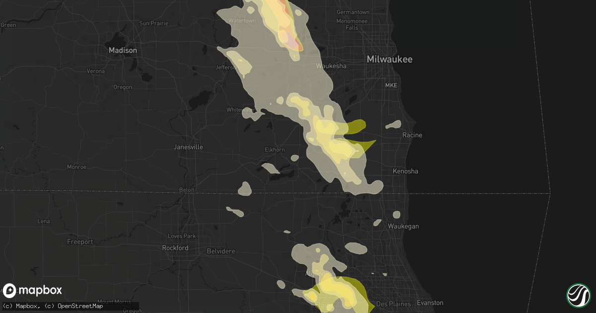 Hail map in Springfield, WI on July 27, 2026