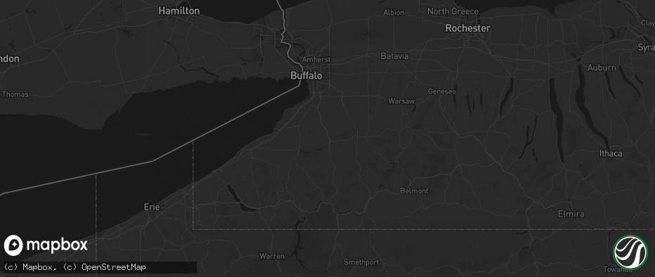 Hail map in Springville, NY on July 27, 2026