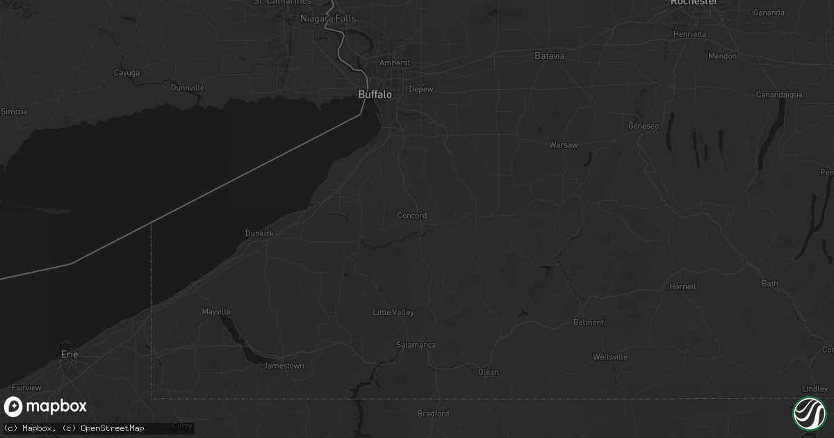 Hail map in Springville, NY on July 27, 2026