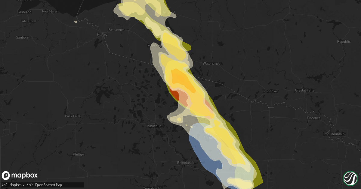 Hail map in Star Lake, WI on July 27, 2026