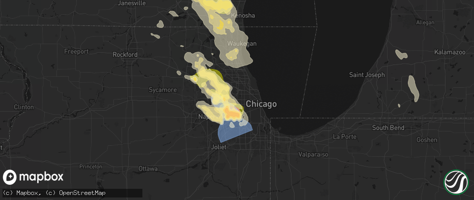Hail map in Stone Park, IL on July 27, 2026