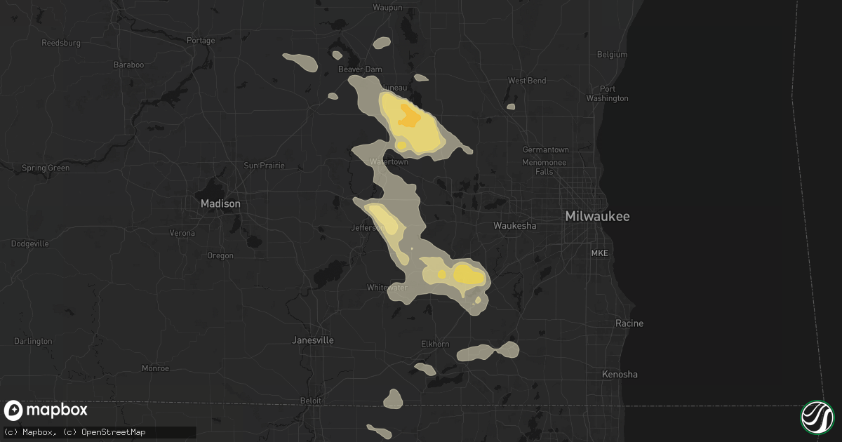 Hail map in Sullivan, WI on July 27, 2026