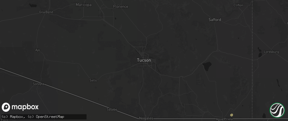 Hail map in Tucson, AZ on July 27, 2026