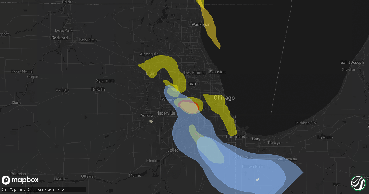 Hail map in Villa Park, IL on July 27, 2026