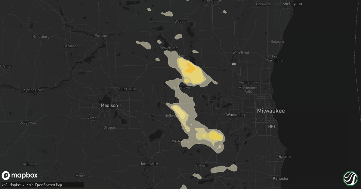 Hail map in Watertown, WI on July 27, 2026