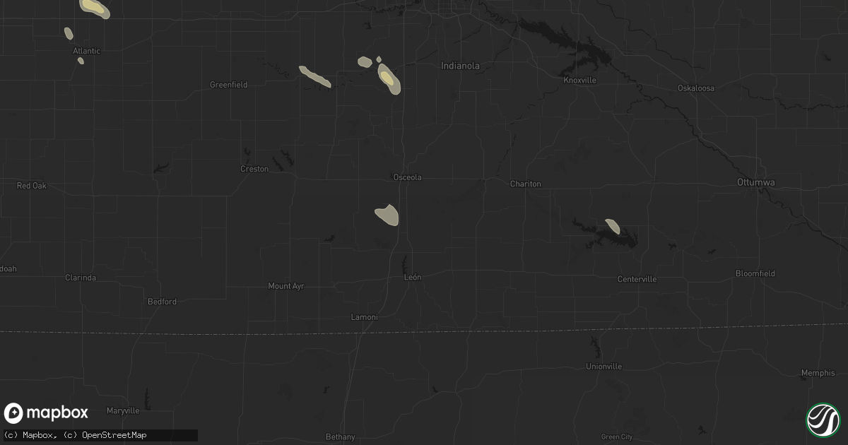 Hail map in Weldon, IA on July 27, 2026