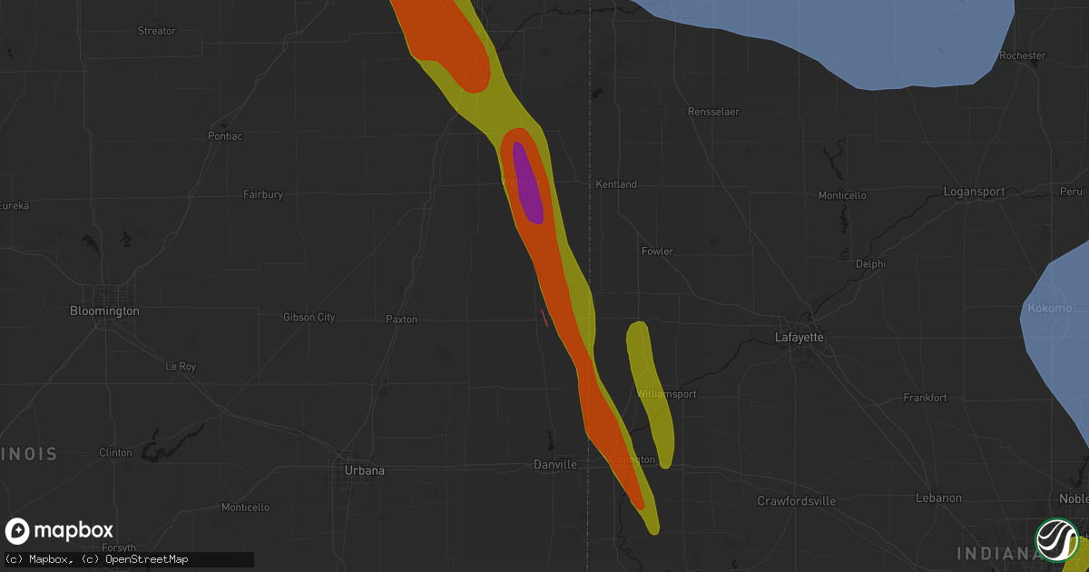 Hail map in Wellington, IL on July 27, 2026