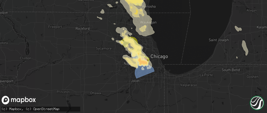 Hail map in Wheaton, IL on July 27, 2026