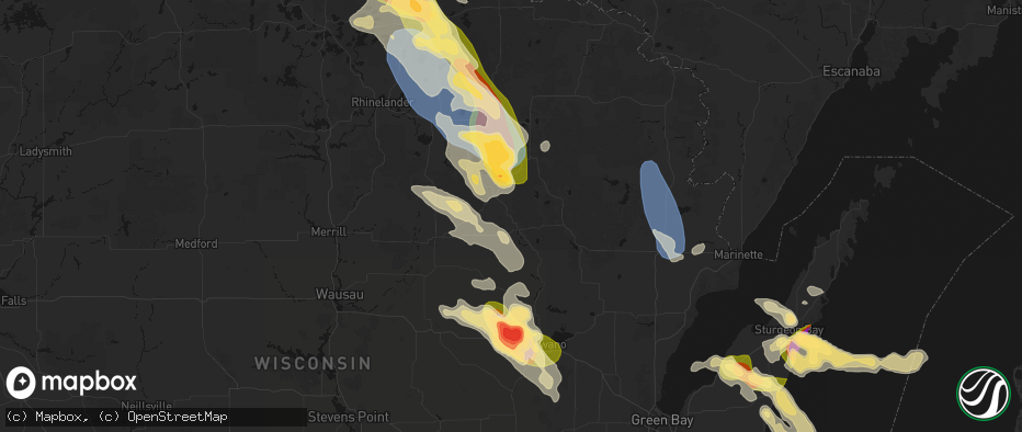 Hail map in White Lake, WI on July 27, 2026