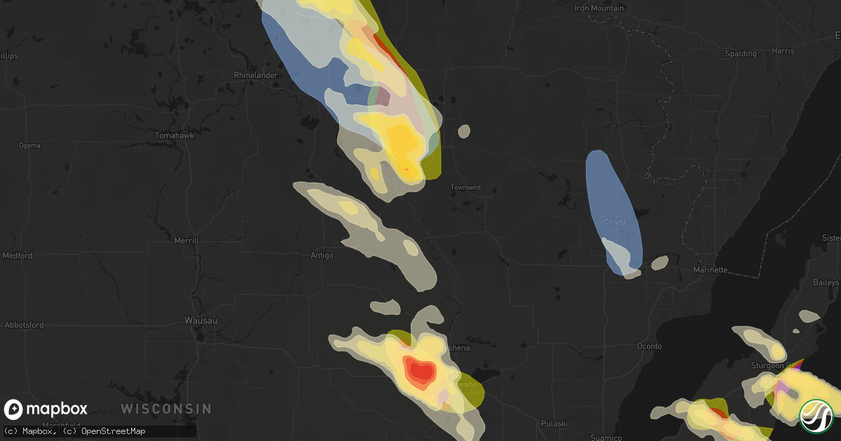 Hail map in White Lake, WI on July 27, 2026