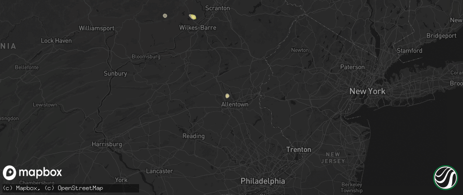 Hail map in Whitehall, PA on July 27, 2026