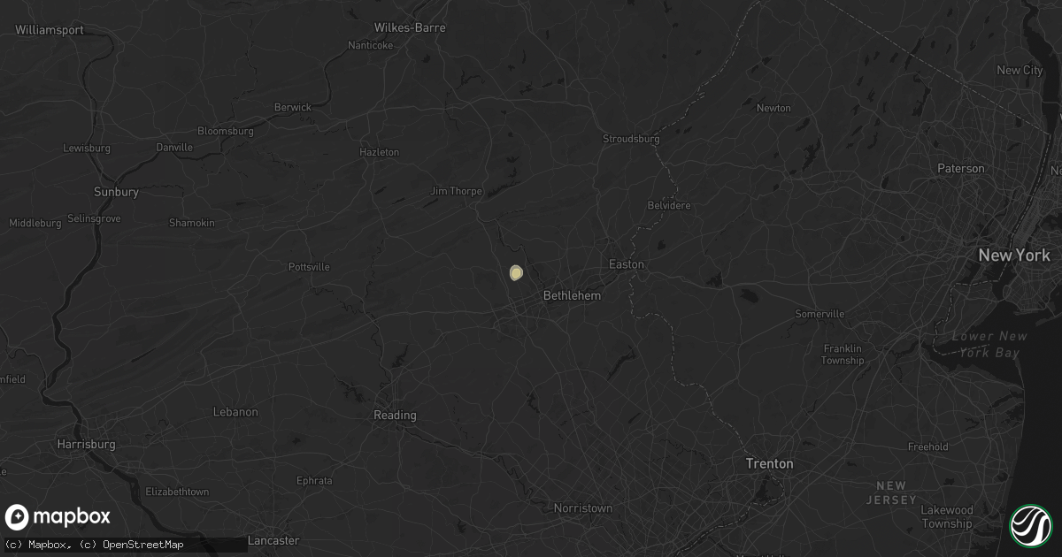 Hail map in Whitehall, PA on July 27, 2026