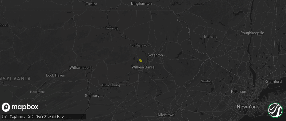 Hail map in Wyoming, PA on July 27, 2026
