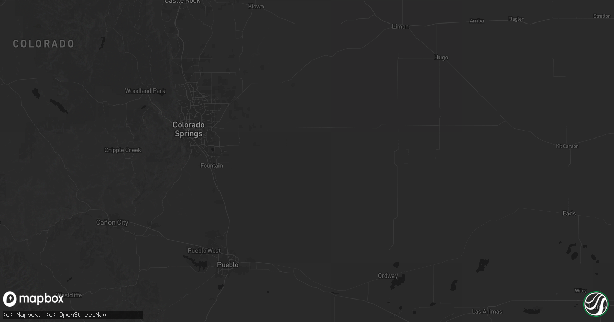 Hail map in Yoder, CO on July 27, 2026