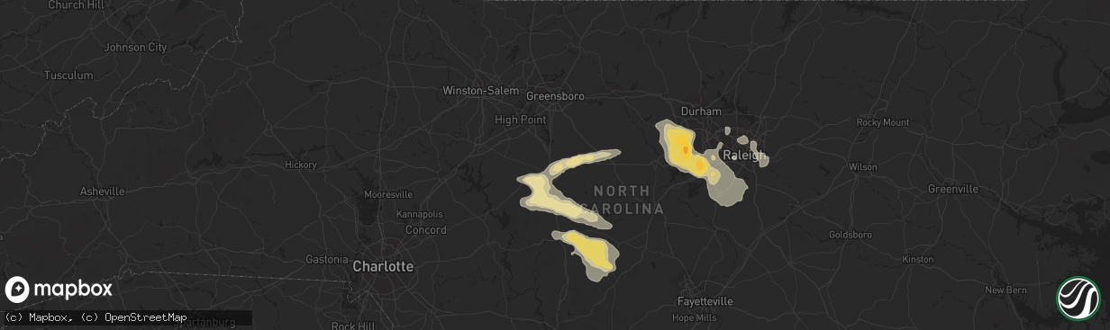 Hail map in Asheboro, NC on July 28, 2012