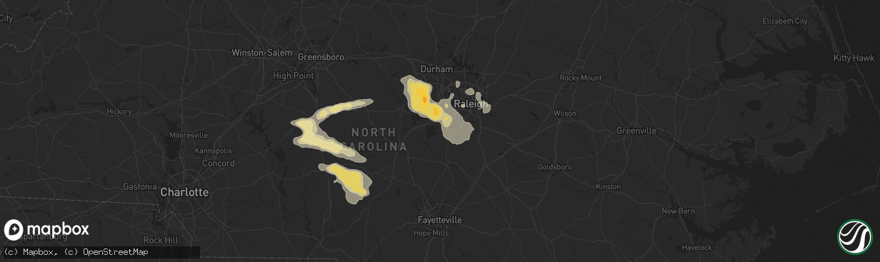 Hail map in Holly Springs, NC on July 28, 2012