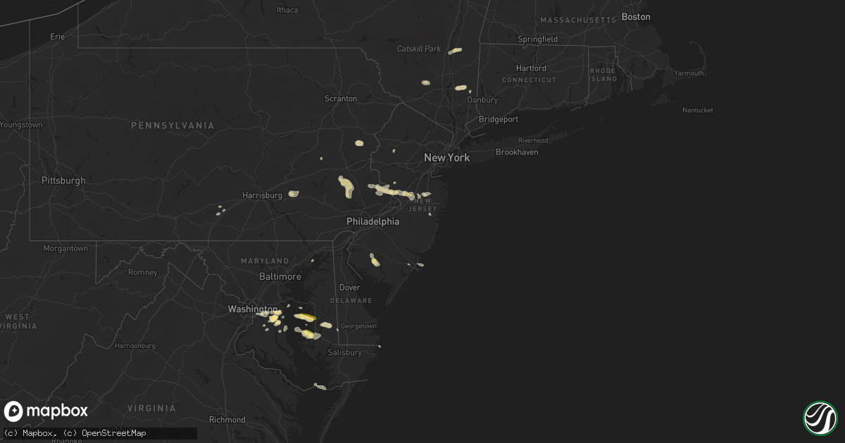Hail map in New Jersey on July 28, 2012