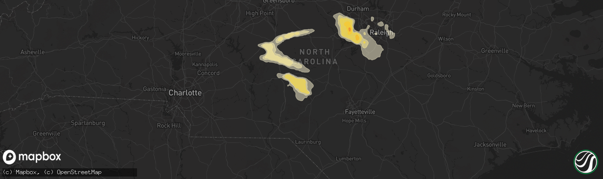 Hail map in West End, NC on July 28, 2012