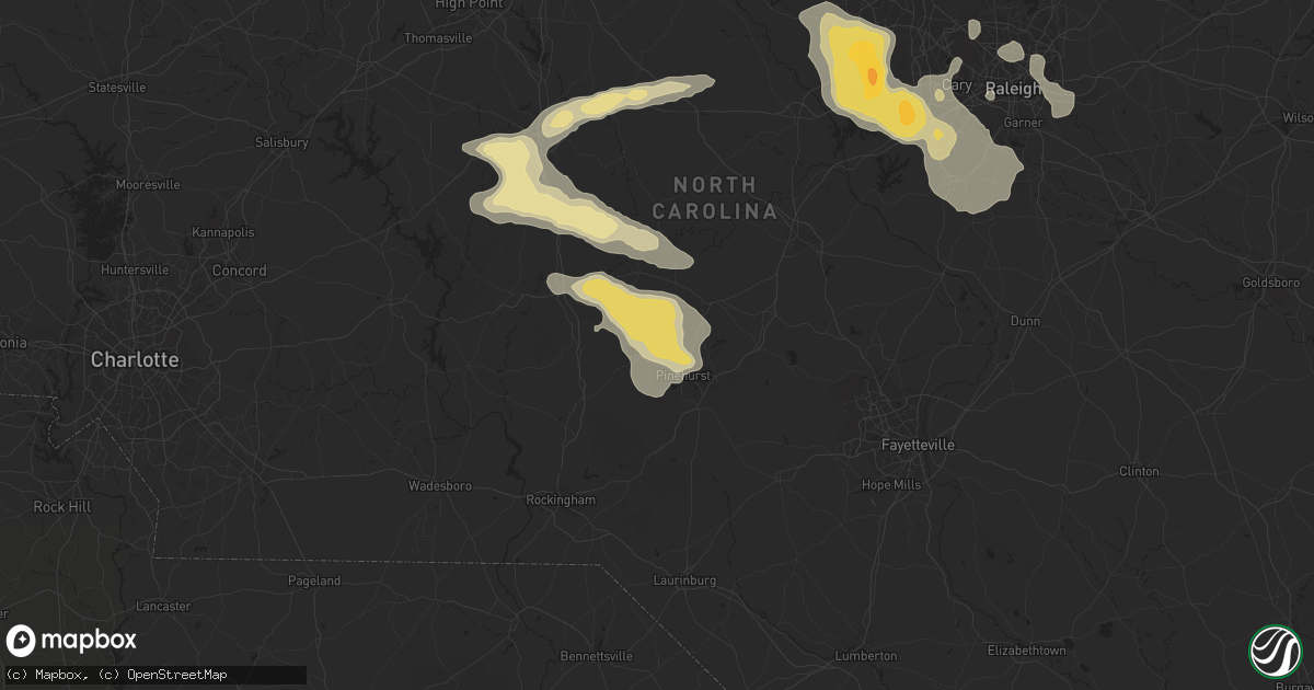 Hail map in West End, NC on July 28, 2012